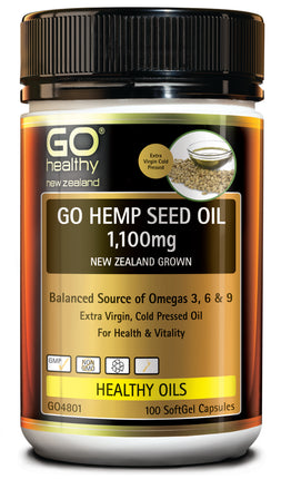 GO Hemp Seed Oil 1100mg NZ 100Cap