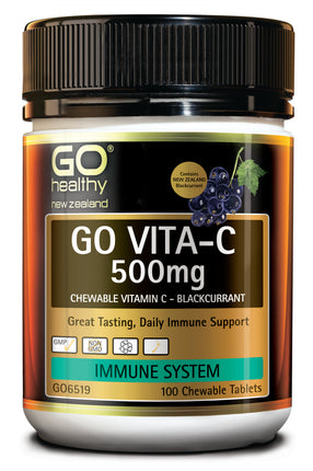 GO Vita-C 500mg B/Currant 100 Chew
