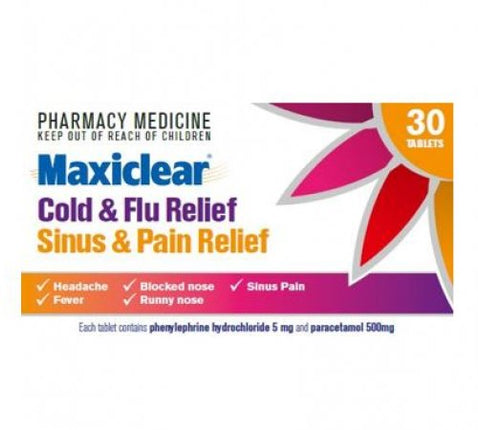 MAXICLEAR Cold & Flu Sinus &Pain 30
