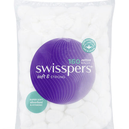 SWISSPERS Cotton Balls Wht 160pk