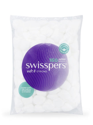 SWISSPERS Cotton Balls Wht 160pk