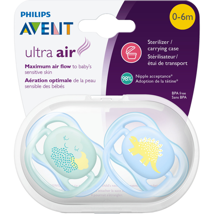 AVENT Soother Ult Air Des. 0-6m 2pk