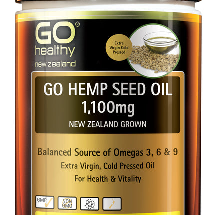 GO Hemp Seed Oil 1100mg NZ 100Cap