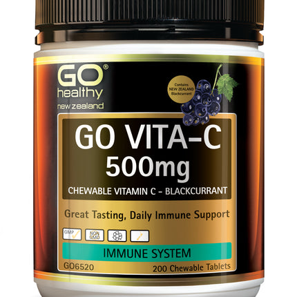 GO Vita-C 500mg B/Currant Chew 200s