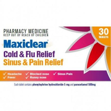 MAXICLEAR Cold & Flu Sinus &Pain 30