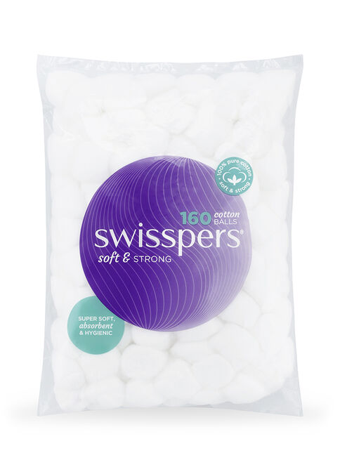 SWISSPERS Cotton Balls Wht 160pk