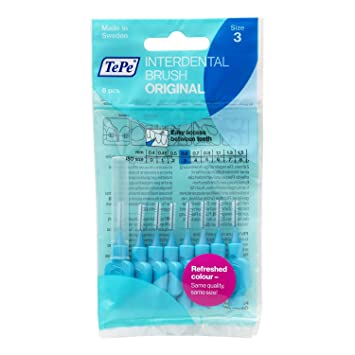 Tepe Interdental Toothbrush 6pk Blue 0.6mm Size 3
