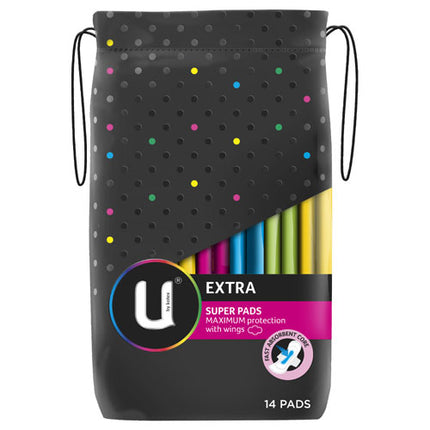 U BY KOTEX MAXI WINGS Super 14pk