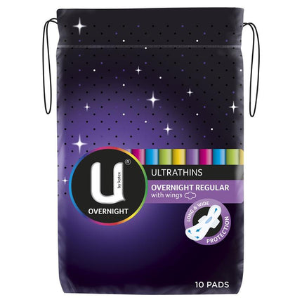 U BY KOTEX U/T Pad Wings O/N 10pk