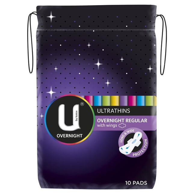 U BY KOTEX U/T Pad Wings O/N 10pk