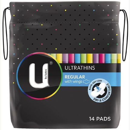 U BY KOTEX Pads U/Thin Wing Reg 14pk