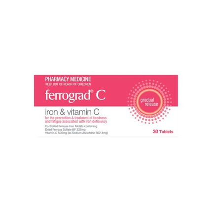 Ferrograd C 325mg+500mg VitC Tabs30s