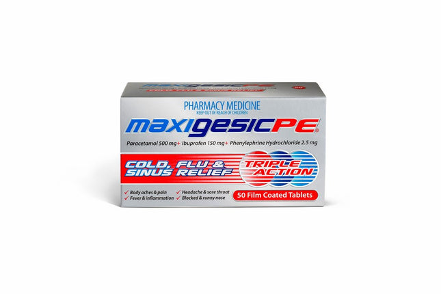MAXIGESIC PE Cold Flu & Sinus Relief 50 Tablets