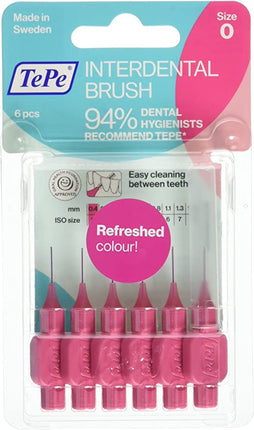 Tepe Interdental Toothbrush 6pk Pink 0.4mm Size 0